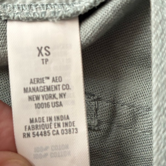 Aerie Women's Werk Play Twill Pain Splatter Green Overalls XS - Picture 13 of 16